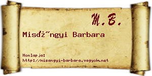 Misángyi Barbara névjegykártya