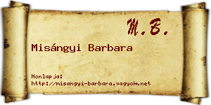 Misángyi Barbara névjegykártya